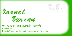 kornel burian business card